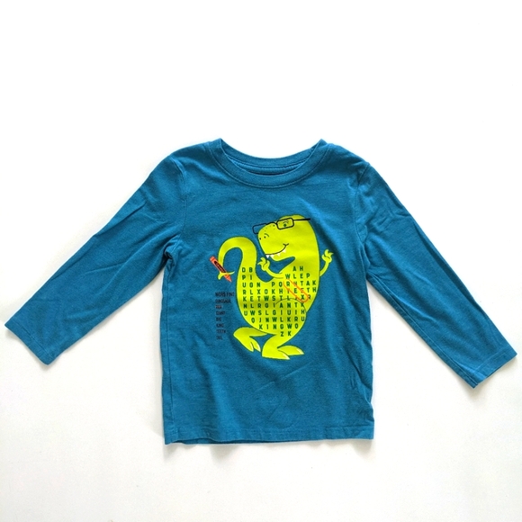Cat & Jack 4T Dinosaur Word Find Long Sleeve T-shirt - Picture 1 of 3